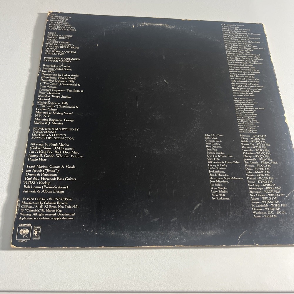 Frank Marino Mahogany Rush Live Record Album Vinyl LP - Picture 2 of 2